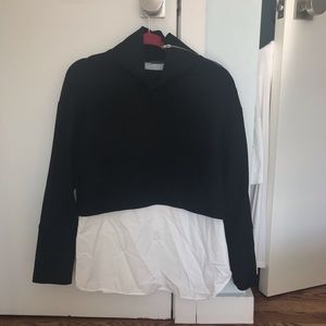 NWOT Zara black turtleneck top with white shirt